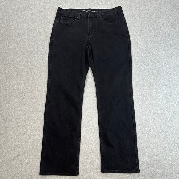 Old Navy Jeans Mens 34x32 Straight Leg Droit Black Dark Wash Regular Fit Pants - Picture 1 of 10